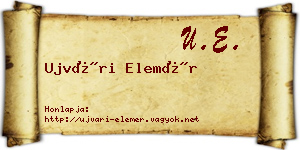 Ujvári Elemér névjegykártya